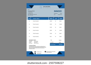 Invoice design vector, Cash memo design vector, Bill memo format, Invoice template, Memo invoice template..eps