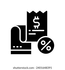 Rechnungsdiskontsymbol. Vektorsymbol für Ihre Website, Ihr Handy, Ihre Präsentation und Ihr Logo-Design.