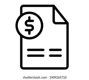 invoice document accounting single isolated icon with outline style