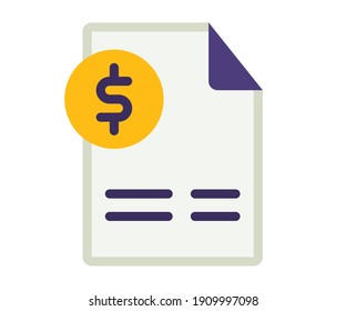 invoice document accounting single isolated icon with flat style