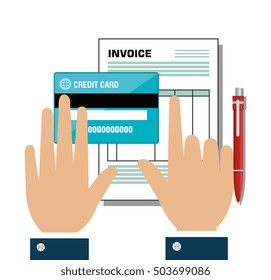 invoice document flat isolated icon