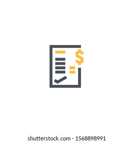 Invoice Document icon for business web presentation or other with hexagonal style