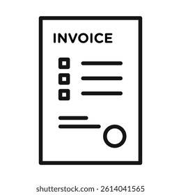 Invoice document icon line art vector