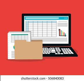 Invoice document and laptop design