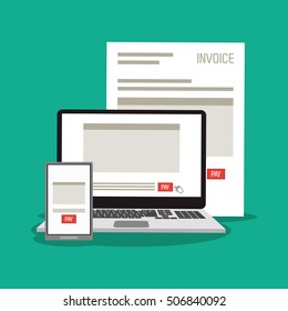 Invoice document and laptop design