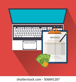 Invoice document and laptop design