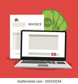 Invoice document and laptop design