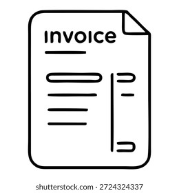 Icono de línea de documento de Factura para finanzas comerciales