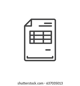 Invoice document line icon, outline vector sign, linear style pictogram isolated on white. Symbol, logo illustration. Editable stroke. Pixel perfect