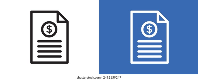 Invoice document logo sign set vector outline