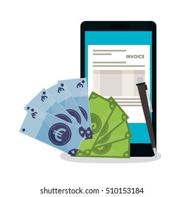 Invoice document and smartphone design