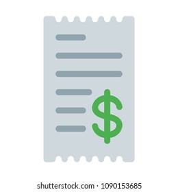 Invoice with dollar bill