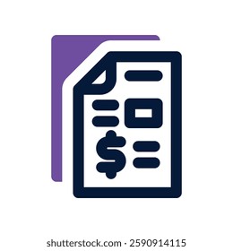 invoice dual tone icon. vector icon for your website, mobile, presentation, and logo design.