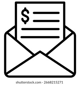 Invoice Email Icon Element for Design
