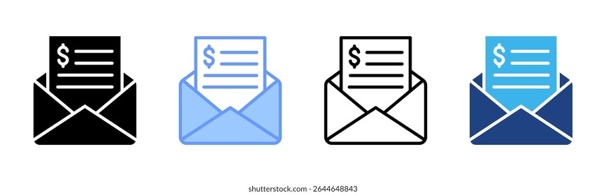 Invoice Email icon sheet multiple style collection