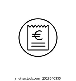 Invoice euro icon Thin vector set