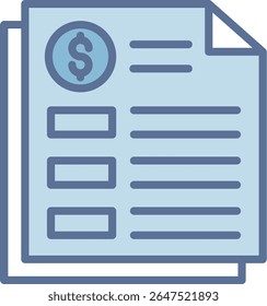 Icono de tono azul lleno de Factura