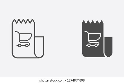 Invoice filled and outline vector icon sign symbol