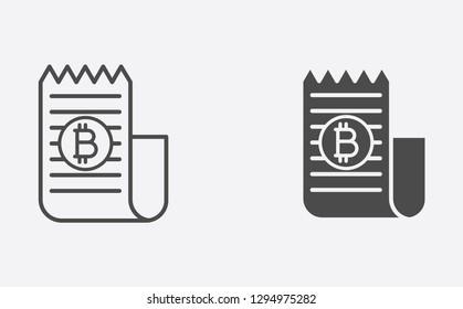 Invoice filled and outline vector icon sign symbol