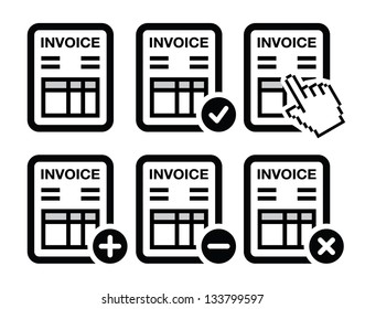 Invoice, Finance Vector Icons Set