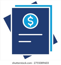 Invoice Flat Blue Icon Collection