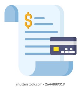 Invoice flat color icon. Simple vector icon design in flat color style. Editable vector format