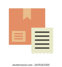 Factura de color plano, mini icono de ilustración. uso para el concepto moderno, impresión, interfaz de usuario, kit de UX, Web y desarrollo de App. Vector relacionado con el comercio, el comercio minorista, el marketing y las compras.