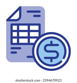 Icono plano de factura. Perfecto para diseño gráfico, móvil, interfaz de usuario y obras maestras web