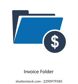 Invoice Folder and data icon concept
