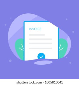 Ilustración vectorial del formulario de factura con tema púrpura. Icono de vector de negocio.Listo para usar para sitio web, aplicación móvil, presentación y cualquier otro proyecto1. EPS10