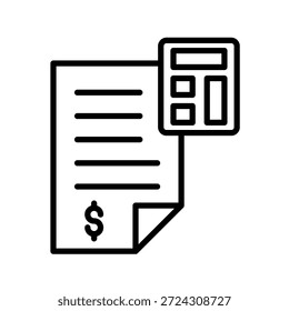 Ilustración vectorial de iconos de contorno de Generador de Factura