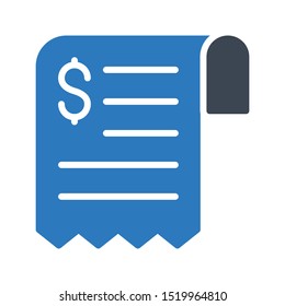 invoice glyph colour line vector icon