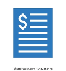 invoice glyph colour vector icon