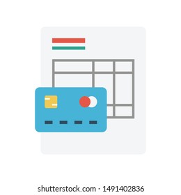 invoice glyph flat vector icon