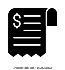 invoice glyph flat vector icon