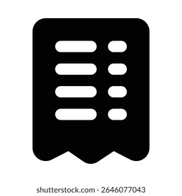 Symbol für bearbeitbare Vektorgrafik des Rechnungsglyps