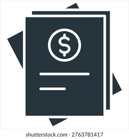 Invoice Glyph Icon Style Collection