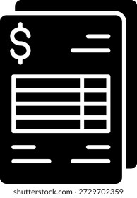 Vektorgrafik des Rechnungsglyph-Symbols