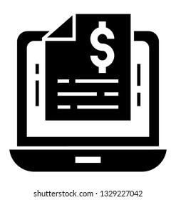 Invoice glyph vector icon 