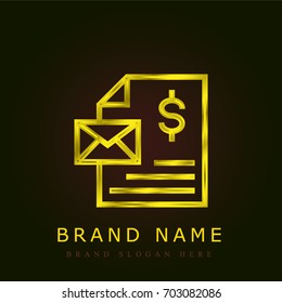 Invoice golden metallic logo