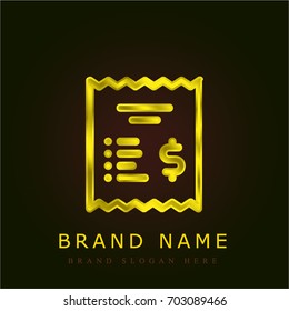 Invoice golden metallic logo