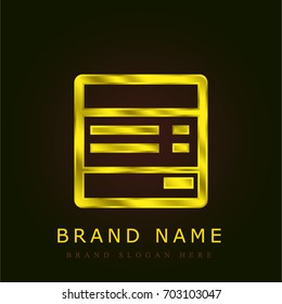 Invoice golden metallic logo