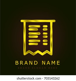 Invoice golden metallic logo