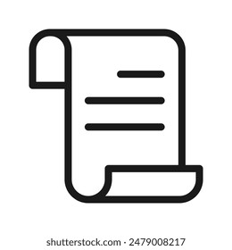 Invoice icon. Bill paid symbol. Tax form outline icon. Paper document vector