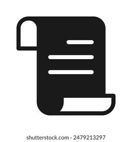 Invoice icon. Bill paid symbol. Tax form outline icon. Paper document vector