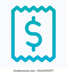 Invoice Icon, Bill, Receipt Vector Icon, Isolated Lineal Gradient Icon.