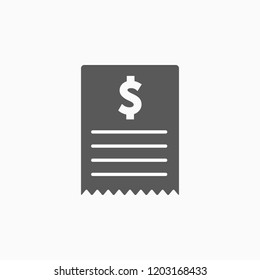 invoice icon, bill vector