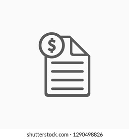 invoice icon, bill vector