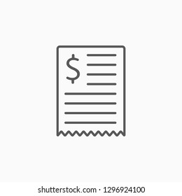 invoice icon, bill vector