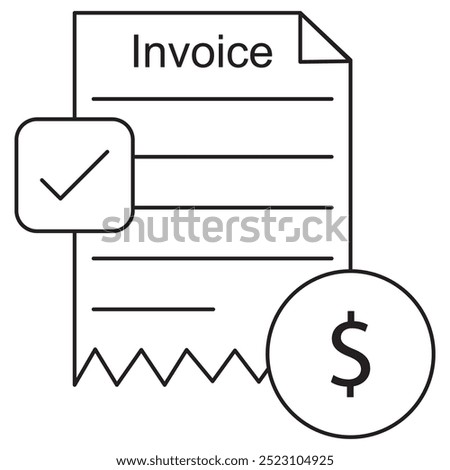 Invoice Icon, Billing Invoice Document, Payment Receipt, Transaction Statement, Financial Invoice, Customer Billing Form